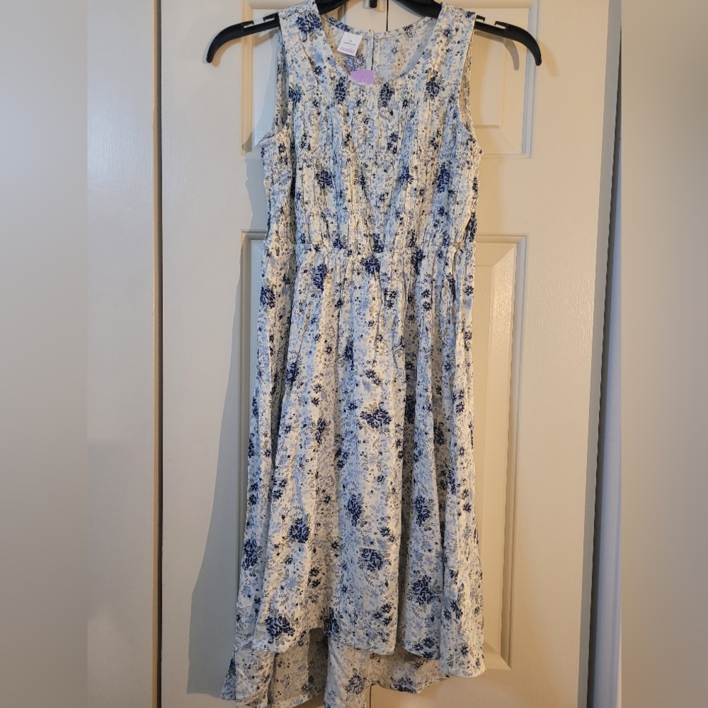 Girls Maurices Evsie Floral Sleeveless Dress Size Small/8 Cream Blue NWT